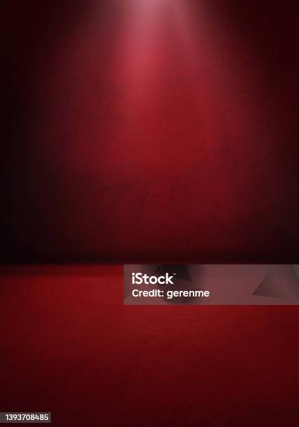 Red Textured Background Stock Photo - Download Image Now - Red Background, Spot Lit, Spotlight