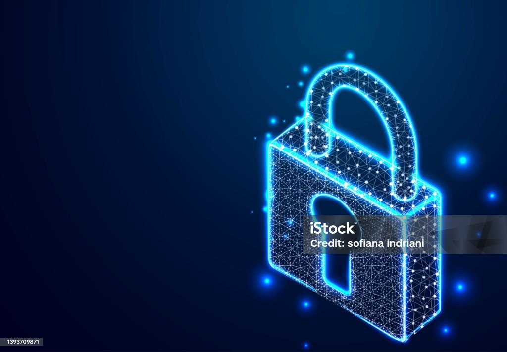 Padlock Lock Security Concept Abstract Wireframe Low Poly Designs ...