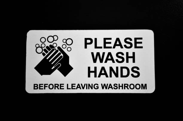 Wash Hands sign stock photo