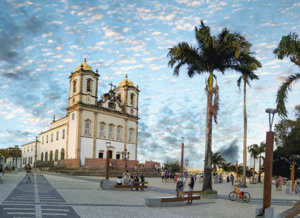 살바도르 바이아 브라질에있는 유명한 본핌 교회의 파노라마 전망 - salvador 뉴스 사진 이미지