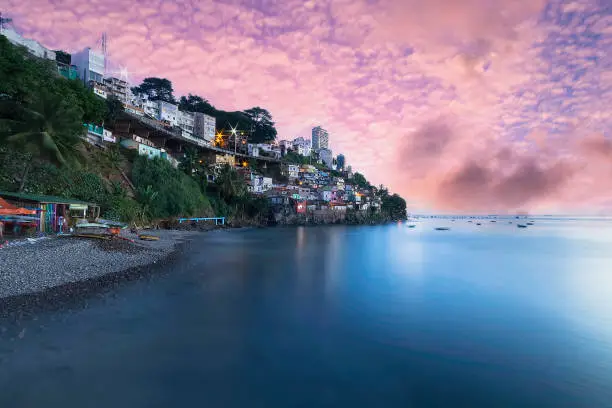 Photo of View of the Gamboa community in Salvador Bahia Brazil