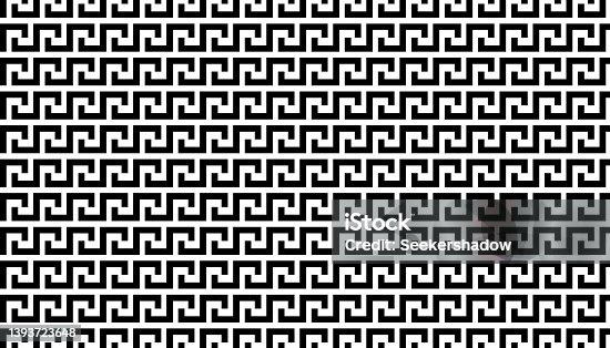 istock Abstract geometric pattern with Greek antique motif background. Vector illustration. 1393723648