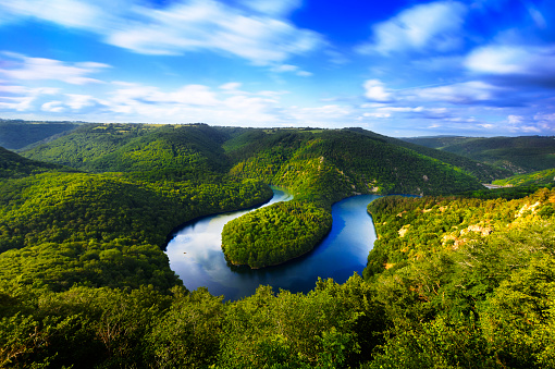 Panoramic aerial view of German landscape