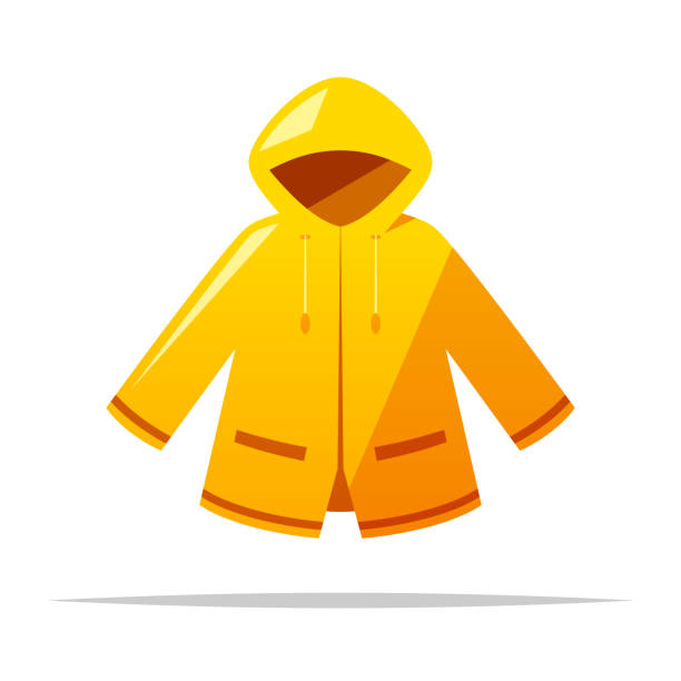 Rain coat vector isolated illustration Vector element raincoat stock illustrations