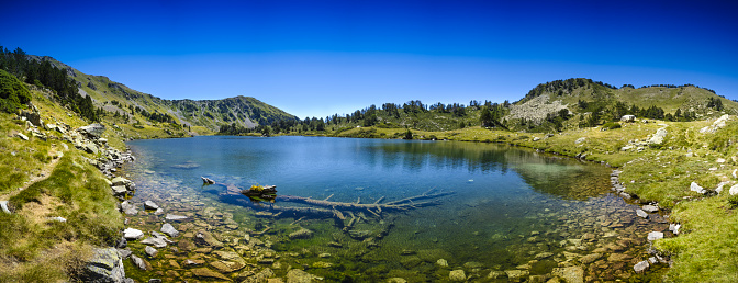 Panoramic view of Lac de Bastan at Saint Lary Soulan