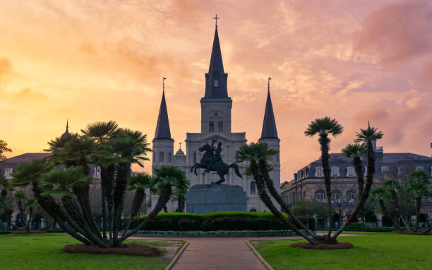 istock Jackson Square New Orleans at sunset 1393732082