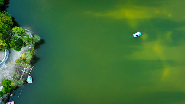 istock Spinning boat on the lake 1393733953