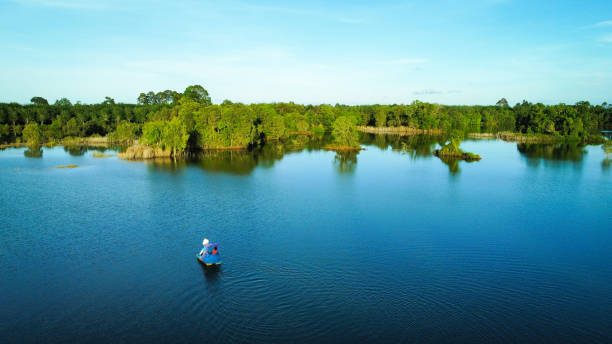 istock Spinning boat on the lake 1393733965