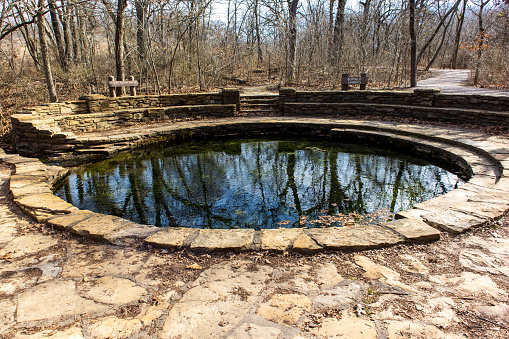 A simple shot that shows all of Buffalo Springs, a natural spring at Chickasaw National Recreation Area in Oklahoma