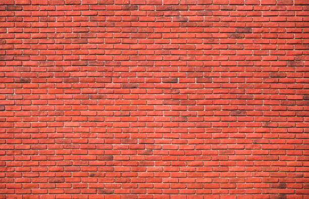 istock Red brown block brick wall Beautifully arranged texture background 1393736116