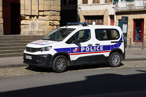 Police car, town of Moulins, department of Allier, France