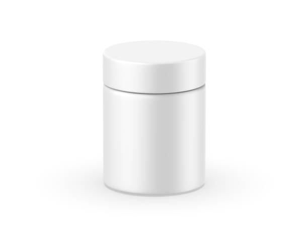 istock Matte jar mockup template on isolated white background, ready for design presentation, 3d render illustration 1393741607