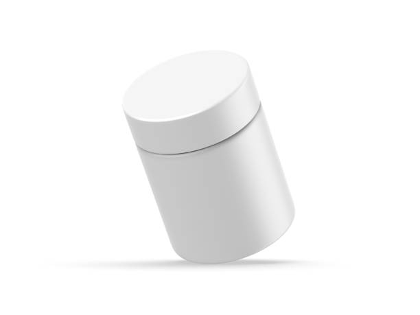 istock Matte jar mockup template on isolated white background, ready for design presentation, 3d render illustration 1393741608