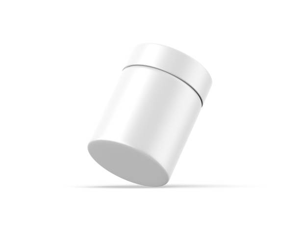 istock Matte jar mockup template on isolated white background, ready for design presentation, 3d render illustration 1393741610