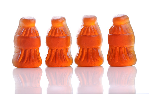 Gummy Cola Bottle Candy　on a white background