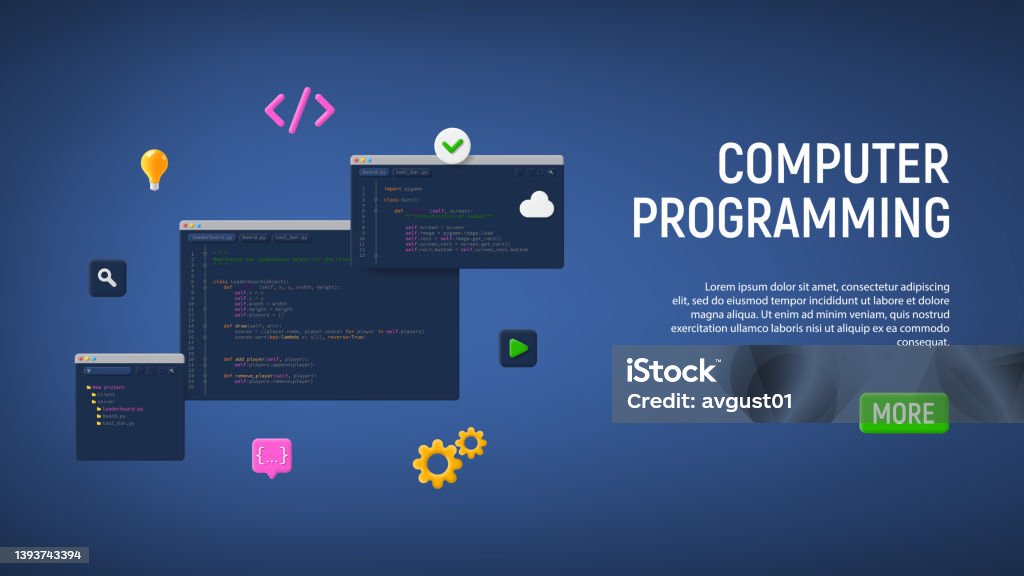 Concept Of Computer Programming Or Developing Software Or Game Stock ...