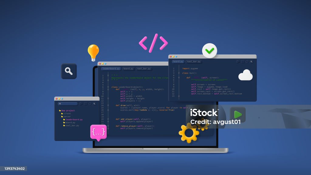 Concept Of Computer Programming Or Developing Software Or Game Stock ...