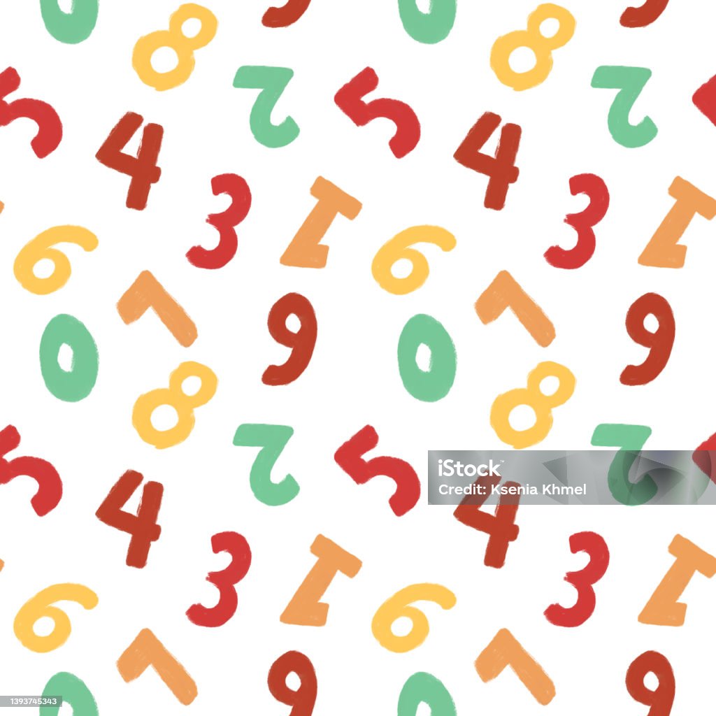Numbers On White Pattern Stock Illustration - Download Image Now ...
