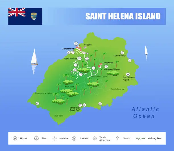 Vector illustration of Saint Helena island