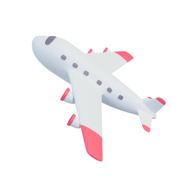 Passenger plane flying in the air. Holiday travel idea.3D Rendering.