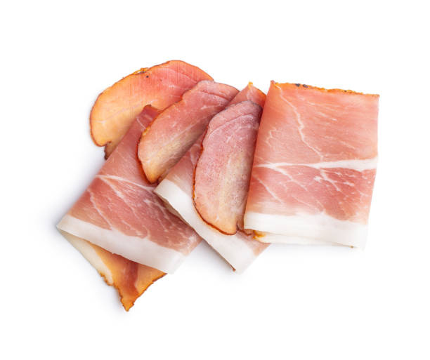 istock Sliced schwarzwald ham. Dried prosciutto ham. 1393751212