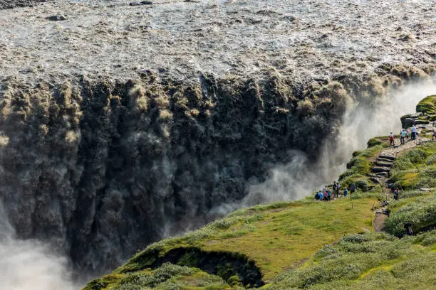 Photo of dramatic landscape photo of Dettifoss waterfalls in Iceland, the most powerful waterfall in Europe.