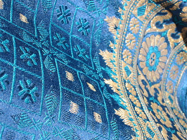 istock night blue and gold silk sari (woven) 139375525