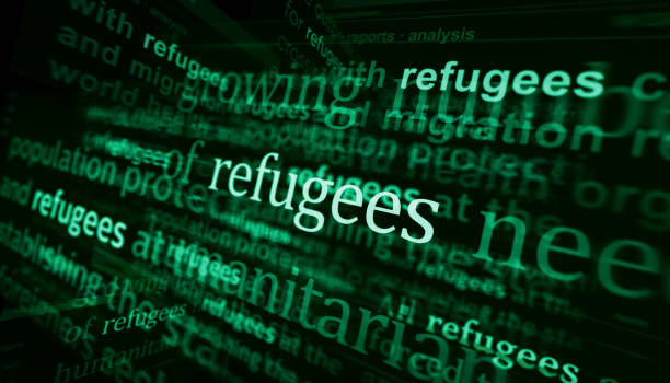 istock Headline titles media with Refugees migration crisis 3d illustration 1393761545