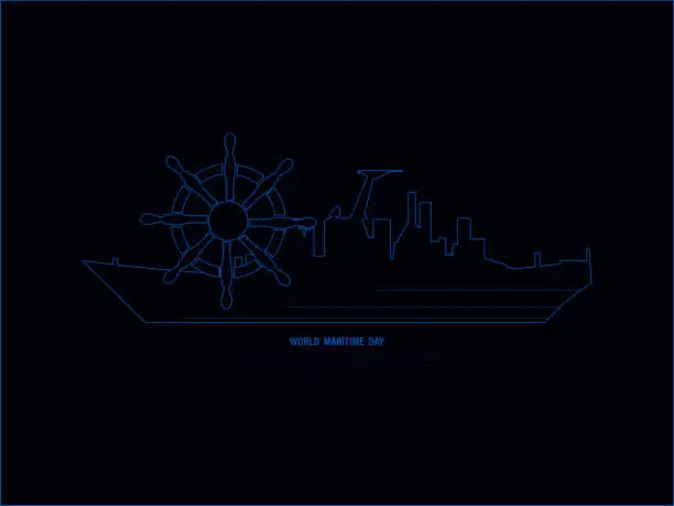 Vector illustration of National maritime day in USA. World Maritime Day.