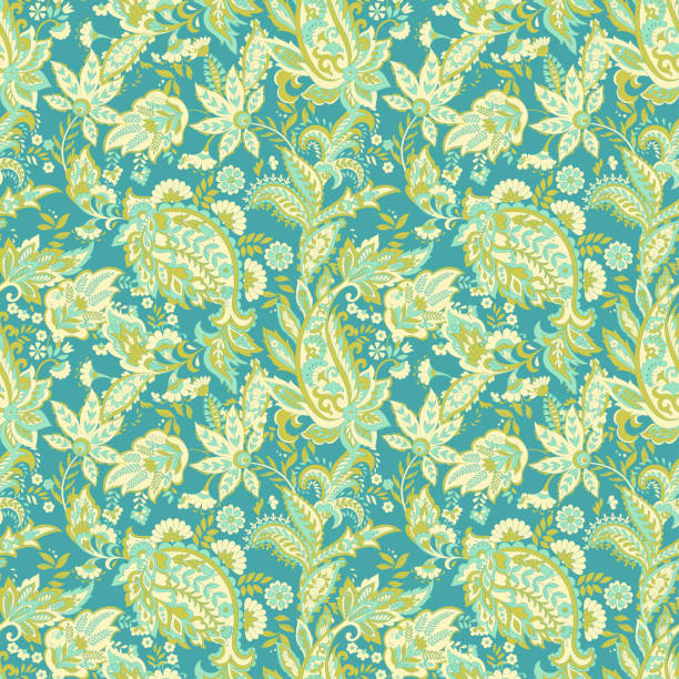istock Paisley vector seamless pattern. Fantastic flower, leaves. Textile bohemian print. Batik painting. Vintage 1393762061