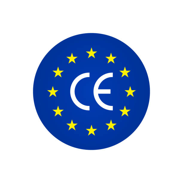 logo ce europe. znak ce europe. certyfikat europejski. ikona producenta ue. symbol europejskiej produkcji, jakości i standardu. pieczęć euro, etykieta, emblemat do pakowania produktu. wektor - 2047 stock illustrations