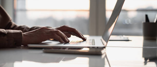 istock Businessman  entrepreneur working in office, banner 1393766004