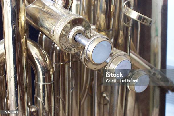 Tuba Valves Stock Photo - Download Image Now - Air Valve, Brass, Horizontal