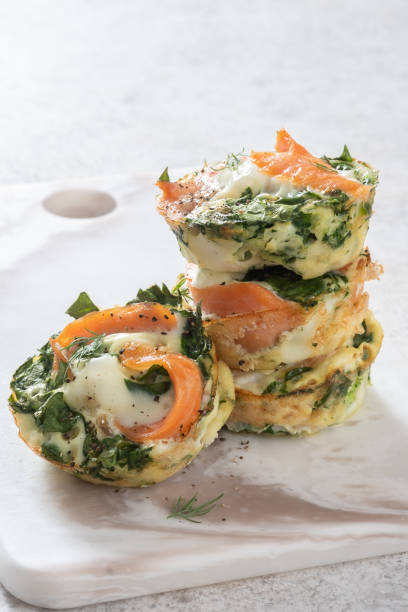 istock Egg muffins with salmon, spinach and cheese 1393767654