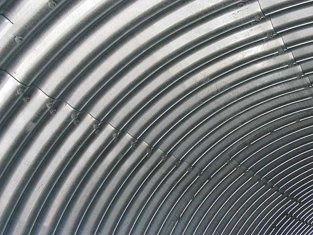 Corrugated iron tunnel 1 stock photo