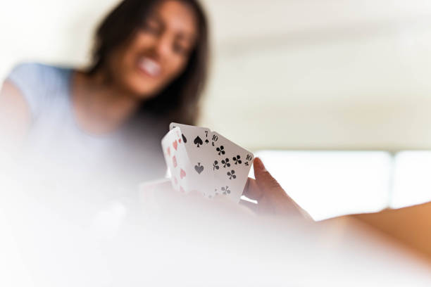 istock Playing cards at home! 1393771019