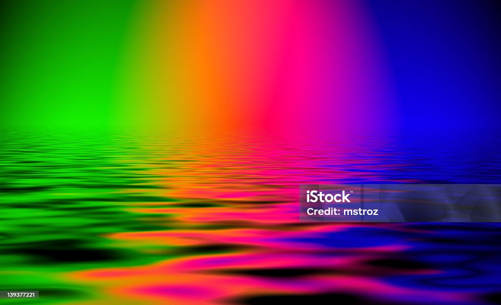 Spectral Sea Incredible skyline over ocean. Acid Stock Photo