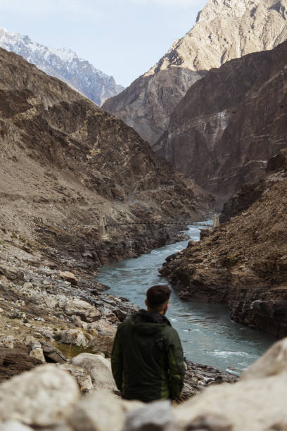 istock The man looking at the Indus River in mountains 1393773907