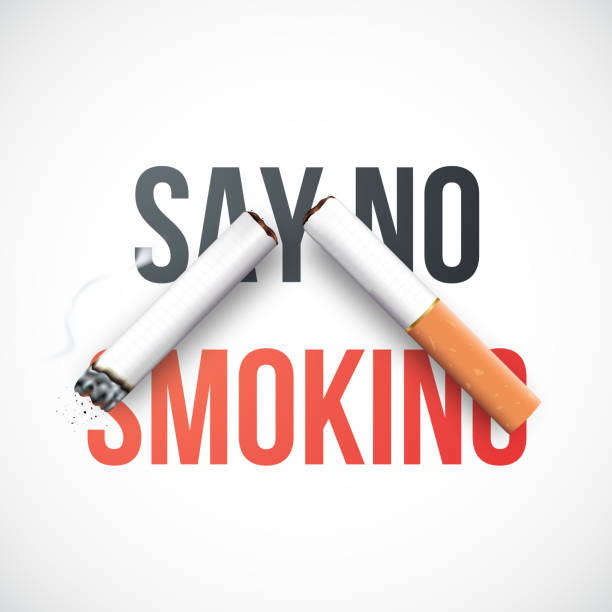 плакат «скажи не курить» с реалистичной разбитой сигаретой. конц�ептуальный дизайн всемирного дня без табака. векторная иллюстрация отказа - anti cancer stock illustrations