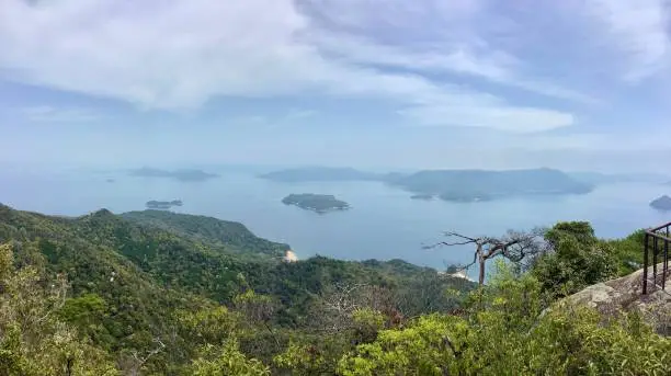 Scenery of the Seto Inland Sea from the Shishiiwa Observatory on Mt. Misen in Miyajima