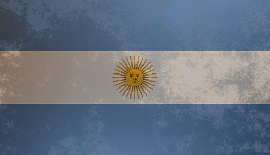 Argentinian flag or Flag of Argentina 3D Render