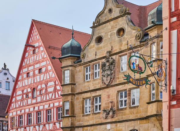 ヴォルフラムス・エッシェンバッハの中世の街並み、バイエルン、ドイツ - rothenburg old town tourism travel ストックフォトと画像