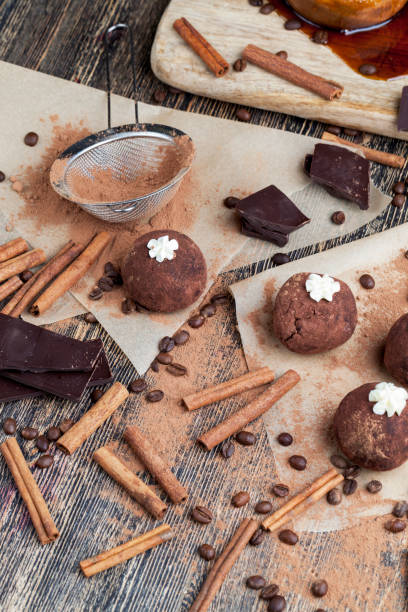 istock spherical chocolate cake with cocoa, cinnamon and coffee 1393781263