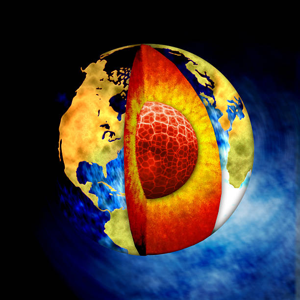 earth and inner core stock photo