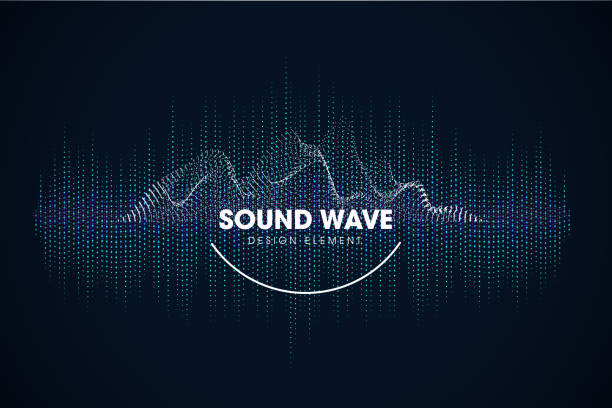 schallwellen. bewegung schallwelle abstrakter hintergrund. - sound wave spotted radio wave backgrounds stock-grafiken, -clipart, -cartoons und -symbole