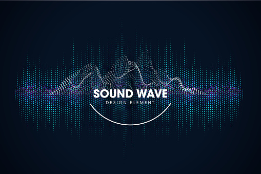 Sound waves. Motion sound wave abstract background. stock illustration