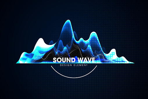 Sound waves. Motion sound wave abstract background. stock illustration