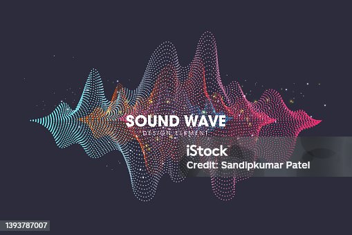 istock Sound waves. Dynamic effect. Vector illustration with particle. 1393787007