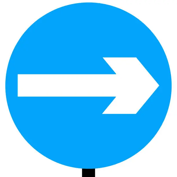 Vector illustration of Turn right traffic sign