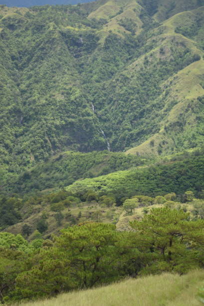 istock Waterfall in the mountain from afar 1393787979